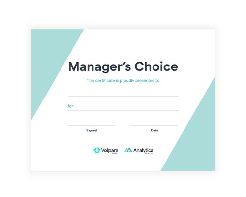 Manager's Choice certificate template