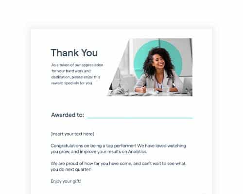 Manager's Choice reward email template