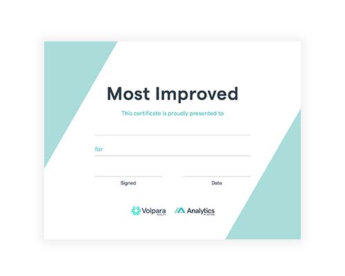 Most Improved certificate template