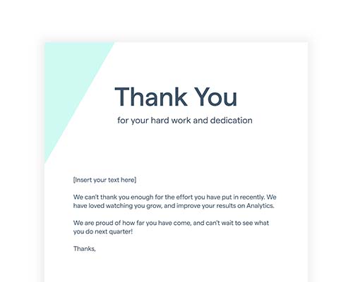 Thank You email template