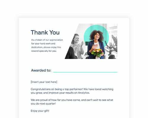 Top Performer reward email template